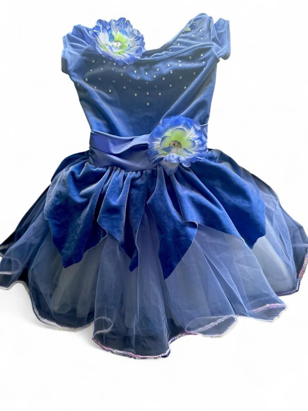 Weissman Blue Velvet and Tulle Costume Princess Tutu Dance Dress
